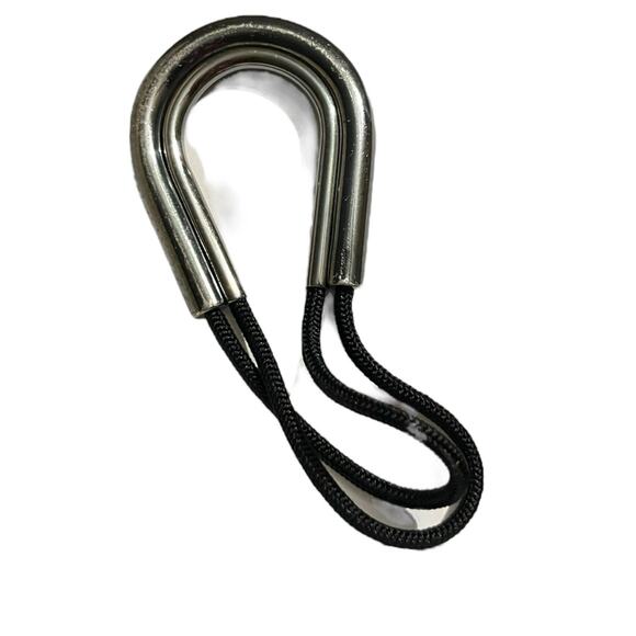 Hermes Vintage Declic Silver 925 Key Holder Keyring Silver & Black Woven Cord - Picture 4 of 8